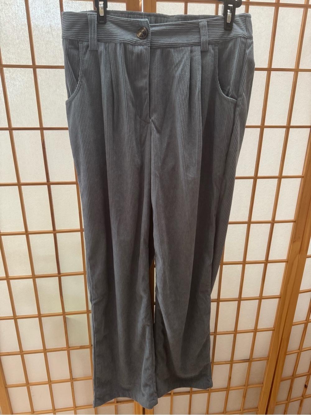 NWT Halara Mid Rise Blue Corduroy Casual Pants Size M - Picture 8 of 8